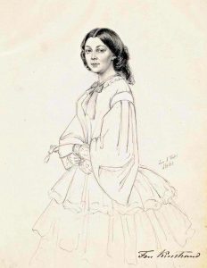 Dorothea Plagemann (Dorothée Kindstrand). Drawing by Maria Röhl 1861.