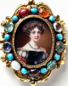 Josefina, Queen of Sweden and Norway. Miniature painting by Johan Way.