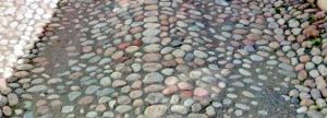 "Mayor's Stones" in the middle of the street on which Augusta lived as a newlywed (Lillgatan, Strängnäs,)